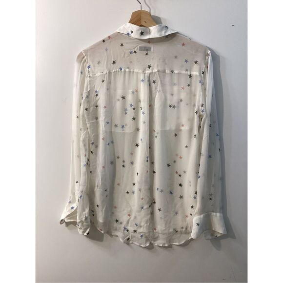 Equipment Star Print Silk Blouse Women’s Size XS Long Sleeve Multicolor Button U - Picture 12 of 16